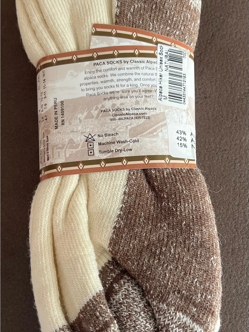 Paca Socks Hiker Alpaca Socks unisex size medium